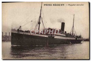 Postcard Old Ship Boat INTERALLIE Prinz Regent