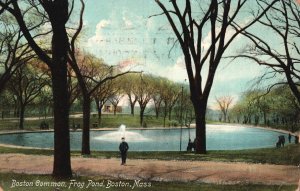 Vintage Postcard 1907 Boston Common Frog Pond Fountain Boston Massachusetts MA