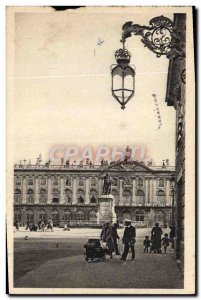Old Postcard Nancy Statue of Stanislas and & # City 39hotel
