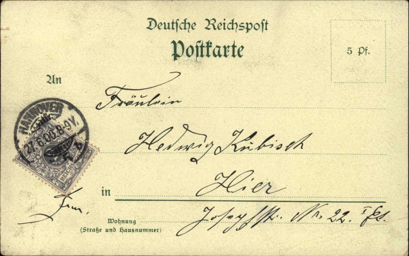 Gruss Aus Hannpver Germany Multi View Used 1900 Postcard