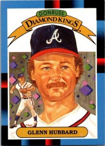 1987 Donruss Baseball Card Glenn Hubbard Atlanta Braves sk20727