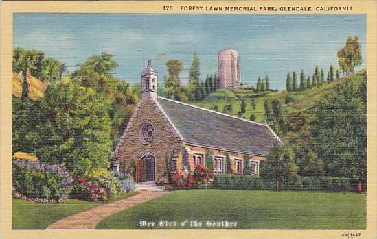 California Glendale Forest Lawn Memorialo Park 1950