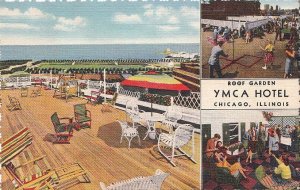 Postcard Roof Garden YMCA Hotel Chicago IL