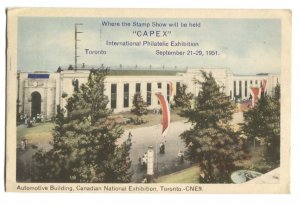 Postcard Automotive Bldg Canadian Ntl Exhibition Toronto Canada