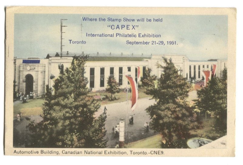 Postcard Automotive Bldg Canadian Ntl Exhibition Toronto Canada