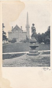 Presbyterian Church at Lima NY, New York and Fountain - UDB