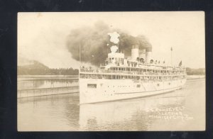 RPPC MICHIGAN CITY INDIANA STEAMER SS ROOSEVENT SHIP REAL PHOTO POSTCARD