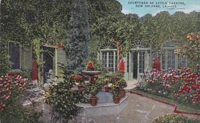 Louisiana New Orleans Little Theatre Courtyard 1955