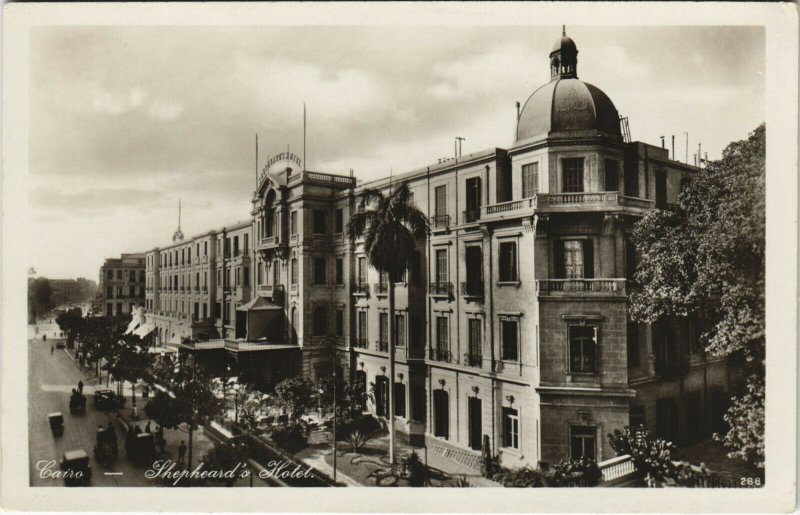 PC EGYPT, CAIRO, SHEPHEARD'S HOTEL, Vintage REAL PHOTO Postcard (b39513)