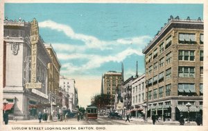 Vintage Postcard 1922 Ludlow Street Looking North Dayton Ohio OH