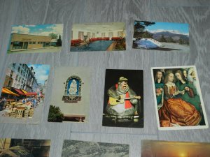 VINTAGE 14 POSTCARDS FROM US AND OUTSIDE THE US ALL HAVE WRITING 
