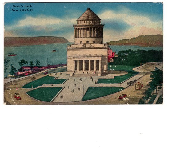 Grant's Tomb, Harbor Behind, New York, Manhattan Postcard