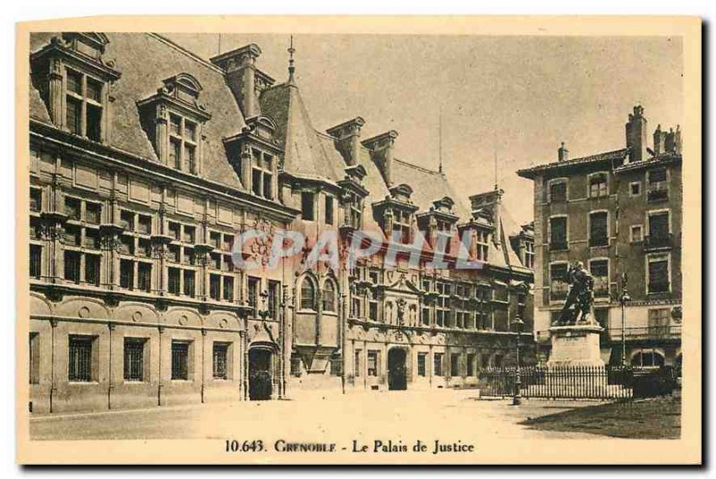 Old postcard Grenoble Palais de Justice