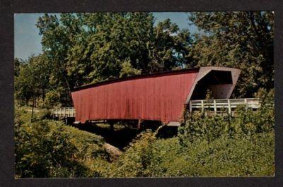 IA McBride Covered Bridge WINTERSET IOWA Postcard PC