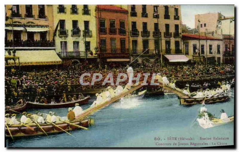 Old Postcard Sete regional jousting contest Fall