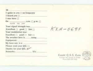 Pre-1980 RADIO CARD - CB HAM OR QSL Aurora Colorado CO AH2382