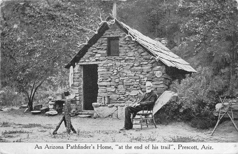 Prescott Arizona Pathfinders home at end of Trail Postcard C-1910 24-7345