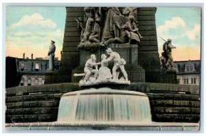 c1910's Soldier's Sailors Monument The Return Fountain Indianapolis IN Postcard 