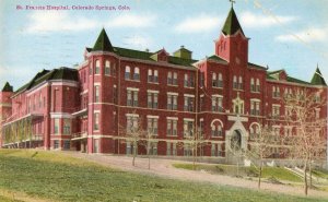 Postcard Early View of St. Francis Hospital in Colorado Springs, CO.  W5