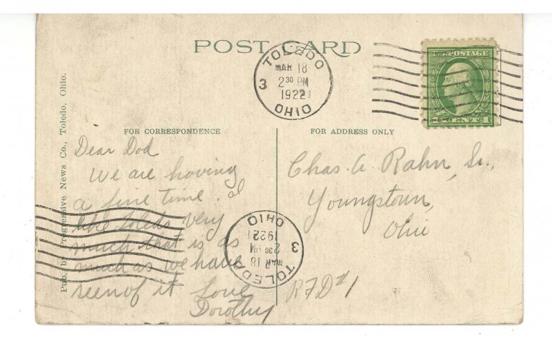 OH - Toledo. Scott High School  (postal ink, wear)