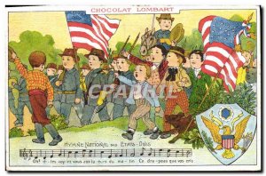 Old Postcard Lombart Chocolate Advertisement National Anthem of the United St...