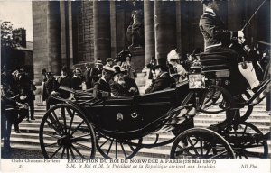 PC RECEPTION DU ROI DE NORWEGE A PARIS 1907 NORWEGIAN ROYALTY (a32424)