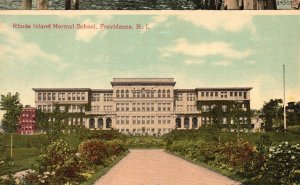 Rhode Island Normal School Providence RI Front Building Vintage Postcard c1910