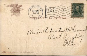 Christmas - Santa Claus Appears From Fire SILK COAT c1910 Postcard