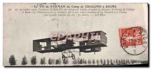 Old Postcard Jet Aviation flight Farman Camp of Chalons in Reims