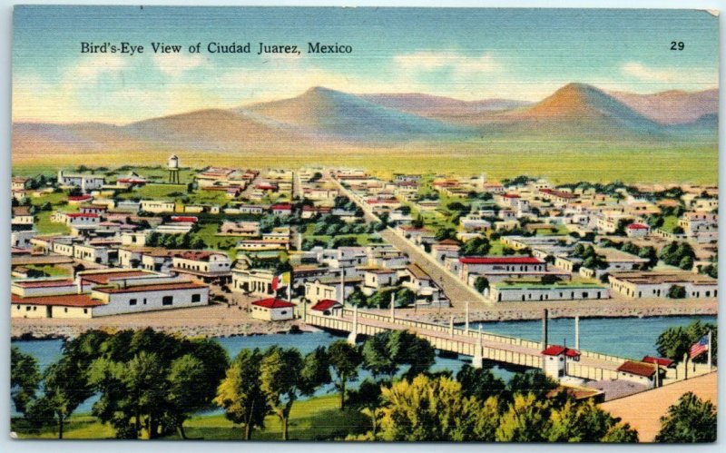 Postcard - Bird's-Eye View of Ciudad Juarez, Mexico 