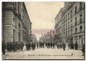 Old Postcard Rennes Pre Botte Street Central Bureau of Posts