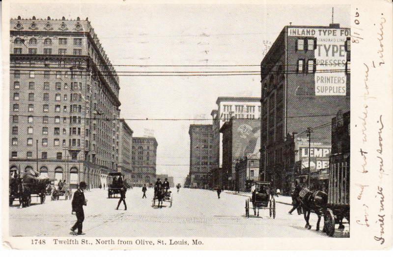 Twelfth St., North from Olive, St Louis 1906