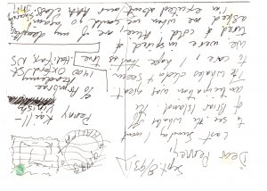 Original Watercolour Painting on Postcard, 1993