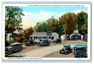 c1920s At The Summit of Sidling Hill Mountain of National Highway MD Postcard 