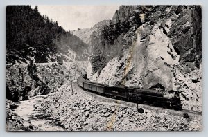 Burlington Route  Rio Grande  Western Pacific Railroad  Engine 1800   Postcard