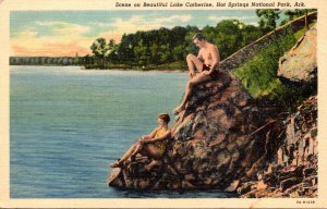 Arkansas Hot Springs Scene On Beautiful Lake Catherine 1941 Curteich