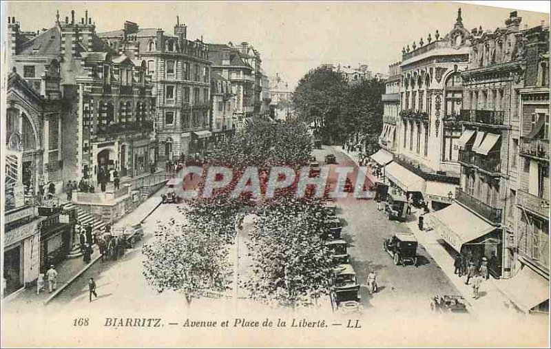 Old Postcard Biarritz Avenue and Place de la Liberte