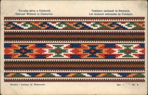 Croatia National Weberei in Dalmatien Art Patterend Blanket Textile Postcard