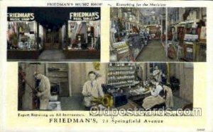 Friedman;s Music Shop, Newark, NJ Music, Musician, Composer Unused 