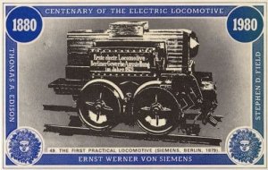 Ernst Werner Von Siemens Victorian Berlin 1879 1st Train Postcard