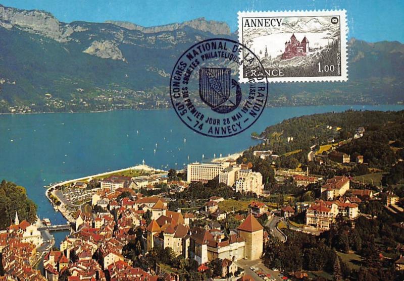 CARTE MAXIMUM : annecy, chateau d'annecy les vieux quartier et le lac - tres ...