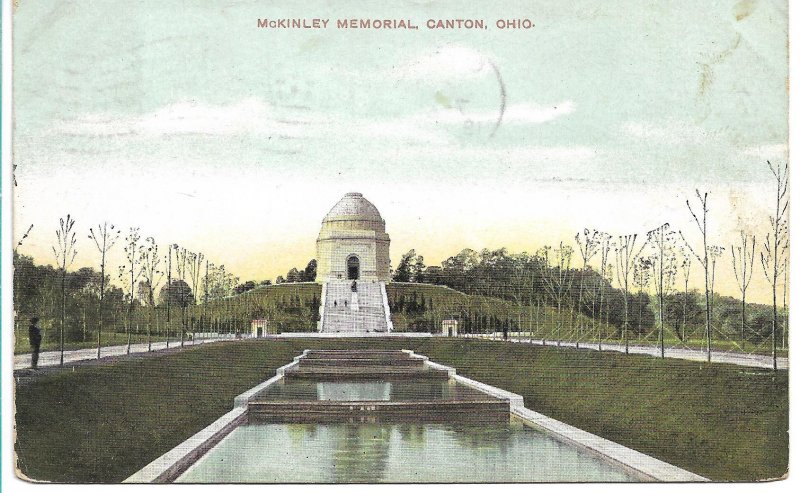 Canton, OH - McKinley Memorial - 1909 Flag Cancel