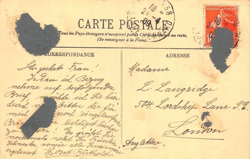 France 1909 Paris La Madeleine vintage postcard