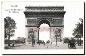 Old Postcard The Paris Arc de L Etoile