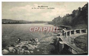 Old Postcard Morvan Settons Lake In The Rocks