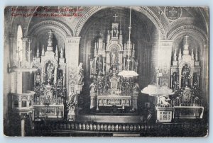 c1905 Interior Of St. George's German Catholic Church Kenosha Wisconsin Postcard