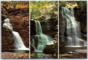 Postcard - The Bridal Veil Falls at Bushkill Falls - Bushkill, Pennsylvania