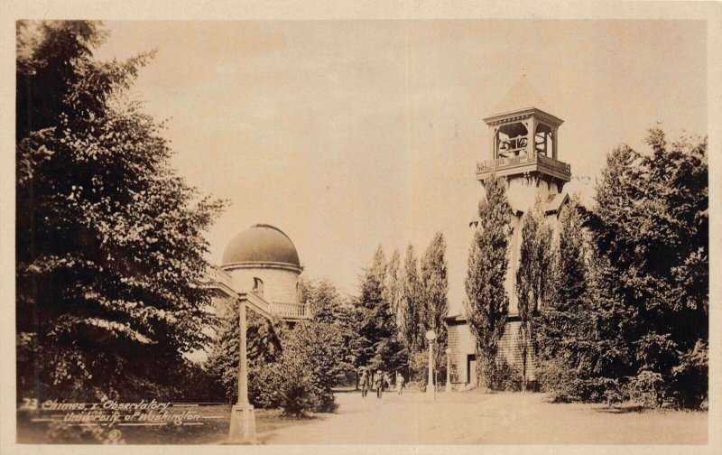 Real Photo Postcard Chimes & Observatory at the University of Washington~130613