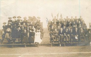 C-1910 Segregation Sports Team Booster Fan As is  RPPC Photo Postcard 22-9937