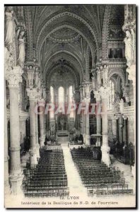 Lyon Old Postcard Interior of the Basilica of Our Lady of fourviere